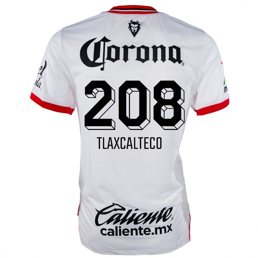 Niño Fútbol Camiseta Sait Tlaxcalteco #208 Blanco Rojo 2ª Equipación 2024/25