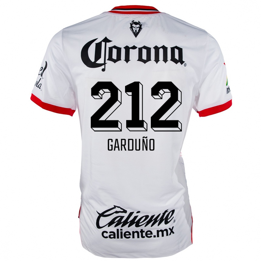 Niño Fútbol Camiseta Carlos Garduño #212 Blanco Rojo 2ª Equipación 2024/25