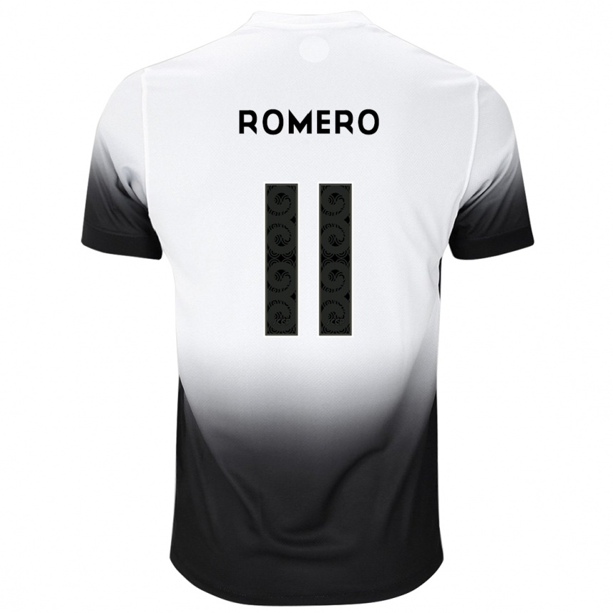 Hombre Fútbol Camiseta Angel Romero #11 Blanco Negro 1ª Equipación 2024/25