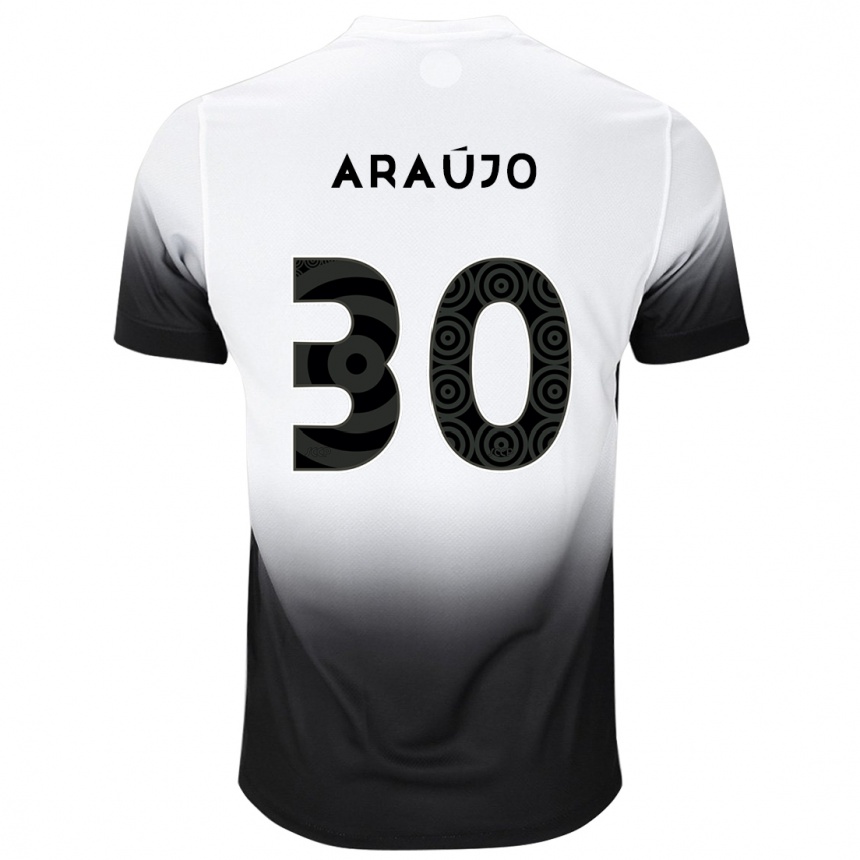 Hombre Fútbol Camiseta Matheus Araújo #30 Blanco Negro 1ª Equipación 2024/25