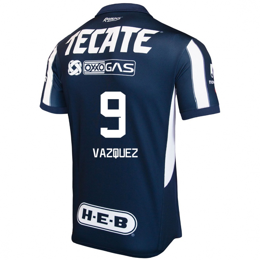 Hombre Fútbol Camiseta Brandon Vazquez #9 Azul Rojo Blanco 1ª Equipación 2024/25