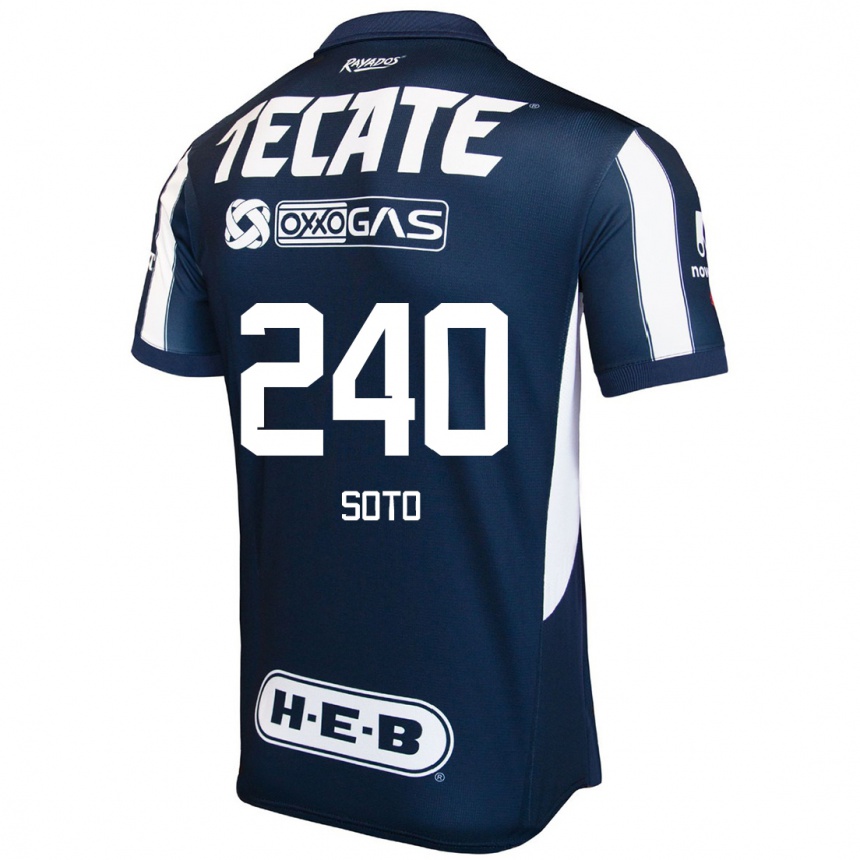 Hombre Fútbol Camiseta Óscar Soto #240 Azul Rojo Blanco 1ª Equipación 2024/25