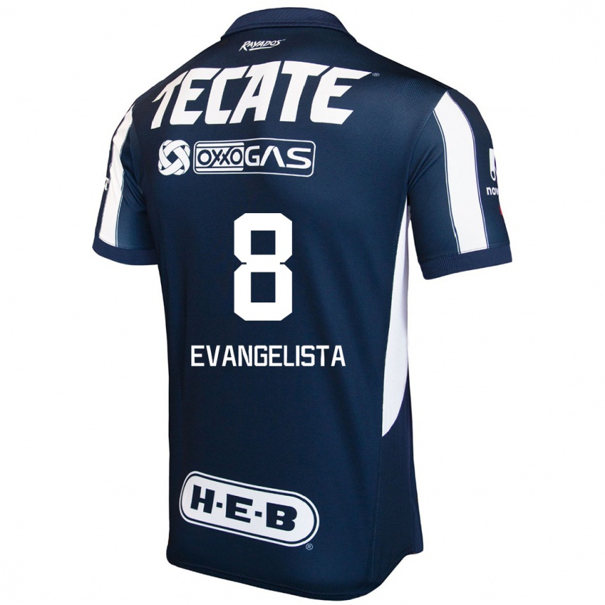 Hombre Fútbol Camiseta Diana Evangelista #8 Azul Rojo Blanco 1ª Equipación 2024/25