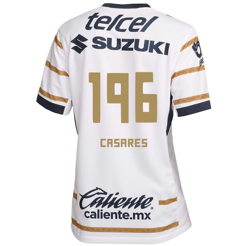 Hombre Fútbol Camiseta Mateo Casares #196 Obsidiana Blanca 1ª Equipación 2024/25