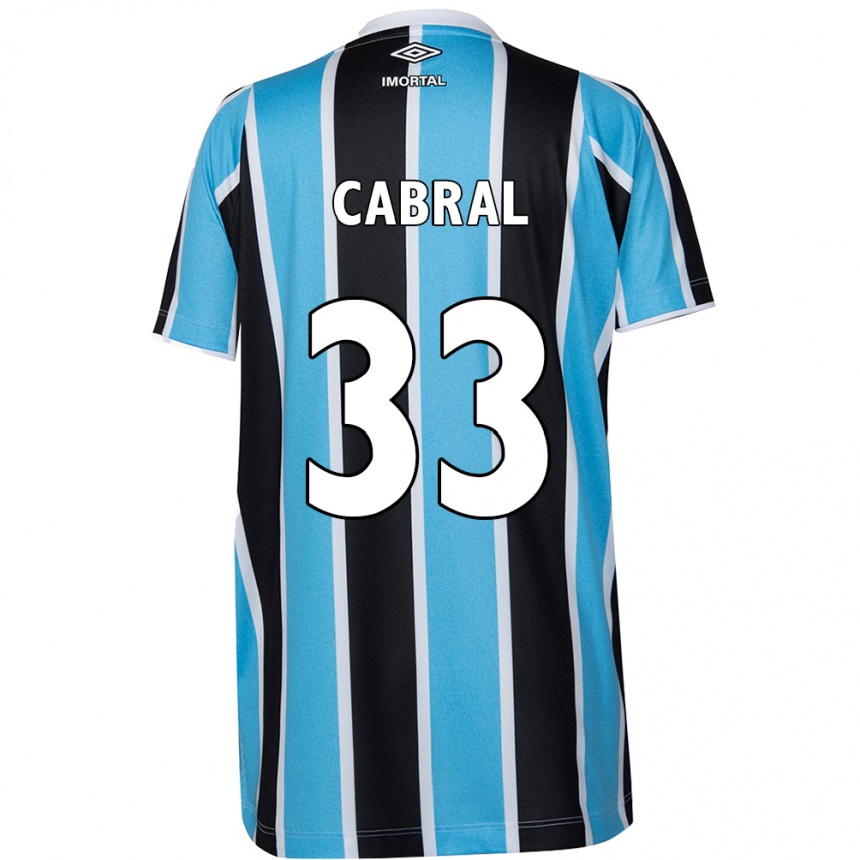 Hombre Fútbol Camiseta Rafael Cabral #33 Azul Negro Blanco 1ª Equipación 2024/25