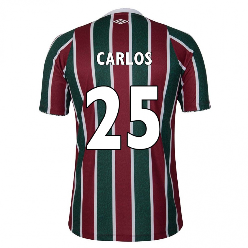 Hombre Fútbol Camiseta Antônio Carlos #25 Verde Granate Blanco 1ª Equipación 2024/25