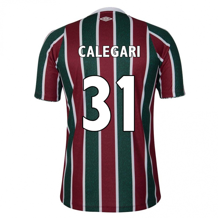 Hombre Fútbol Camiseta Calegari #31 Verde Granate Blanco 1ª Equipación 2024/25