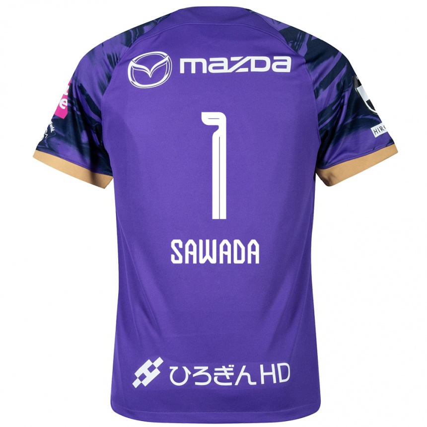 Hombre Fútbol Camiseta Shunsuke Sawada #1 Púrpura Blanco 1ª Equipación 2024/25