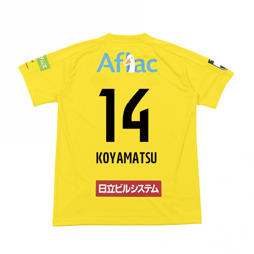 Hombre Fútbol Camiseta Tomoya Koyamatsu #14 Amarillo Negro 1ª Equipación 2024/25