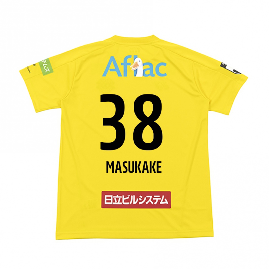 Hombre Fútbol Camiseta Yugo Masukake #38 Amarillo Negro 1ª Equipación 2024/25