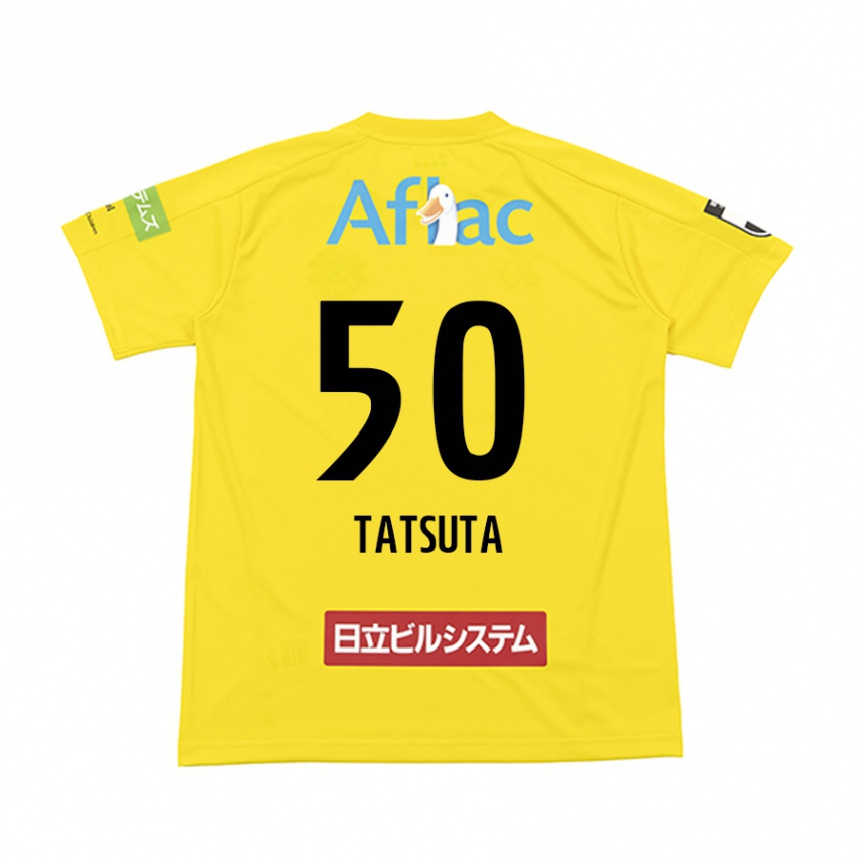 Hombre Fútbol Camiseta Yugo Tatsuta #50 Amarillo Negro 1ª Equipación 2024/25