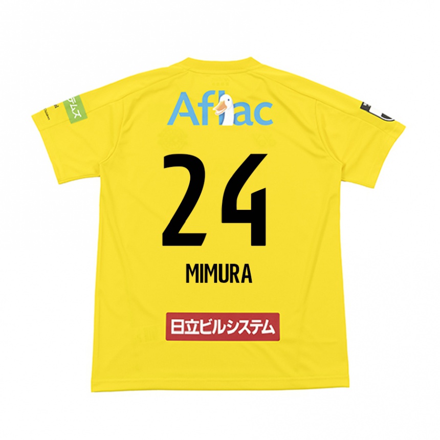 Hombre Fútbol Camiseta Kaname Mimura #24 Amarillo Negro 1ª Equipación 2024/25