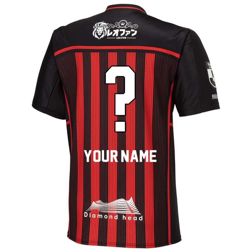 Hombre Fútbol Camiseta Su Nombre #0 Negro Rojo 1ª Equipación 2024/25