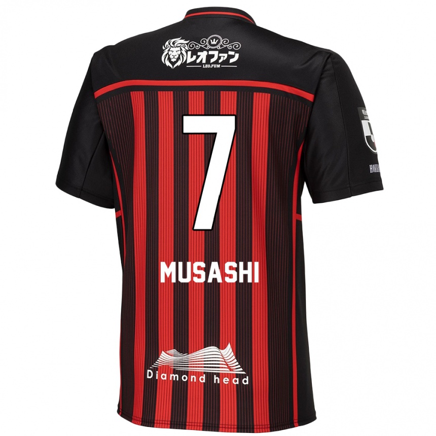 Hombre Fútbol Camiseta Musashi Suzuki #7 Negro Rojo 1ª Equipación 2024/25