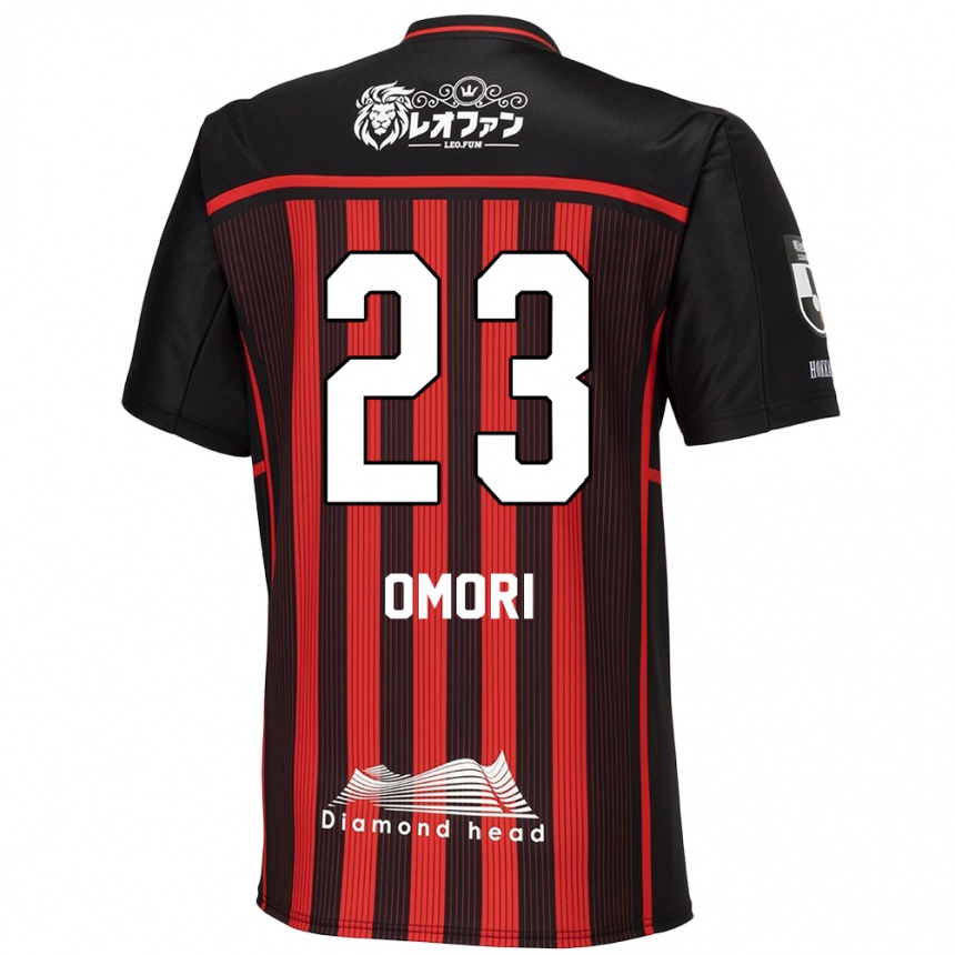 Hombre Fútbol Camiseta Shingo Omori #23 Negro Rojo 1ª Equipación 2024/25