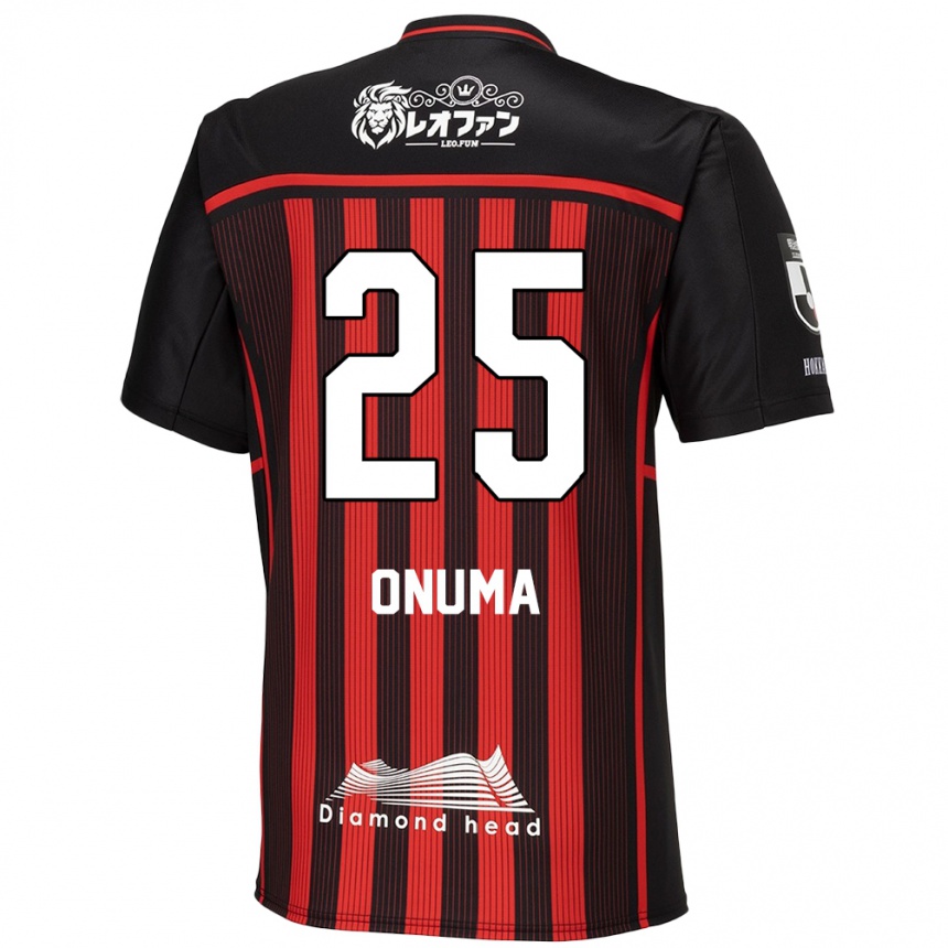 Hombre Fútbol Camiseta Akito Onuma #25 Negro Rojo 1ª Equipación 2024/25