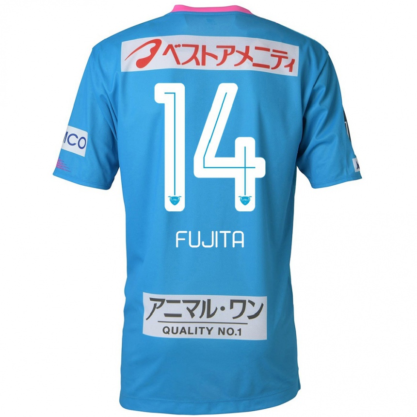 Hombre Fútbol Camiseta Naoyuki Fujita #14 Azul Rosado 1ª Equipación 2024/25