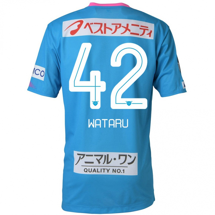 Hombre Fútbol Camiseta Wataru Harada #42 Azul Rosado 1ª Equipación 2024/25