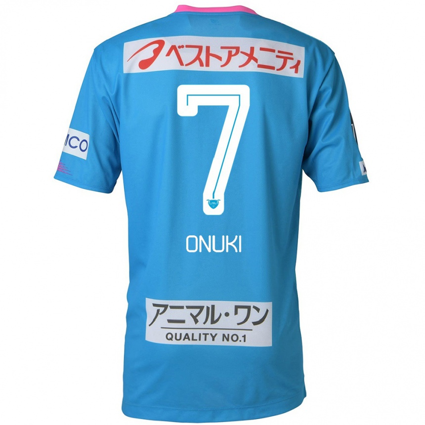 Hombre Fútbol Camiseta Tentaro Onuki #7 Azul Rosado 1ª Equipación 2024/25