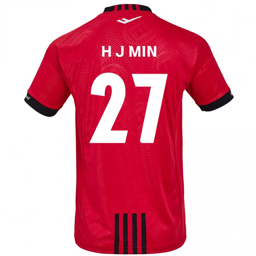 Hombre Fútbol Camiseta Ji-Hoon Min #27 Negro Rojo 1ª Equipación 2024/25