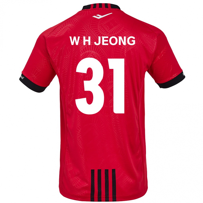 Hombre Fútbol Camiseta Hyun-Woong Jeong #31 Negro Rojo 1ª Equipación 2024/25