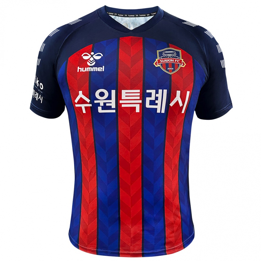 Hombre Fútbol Camiseta Jin-Woo Park #43 Azul Rojo 1ª Equipación 2024/25