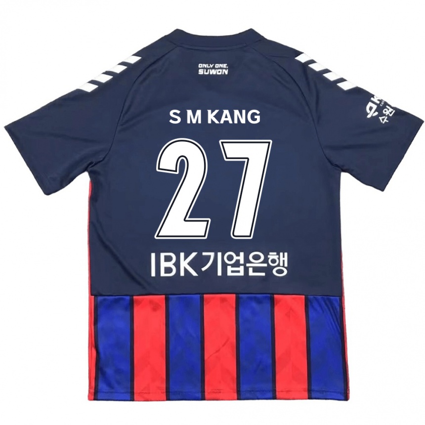 Hombre Fútbol Camiseta Min-Sung Kang #27 Azul Rojo 1ª Equipación 2024/25