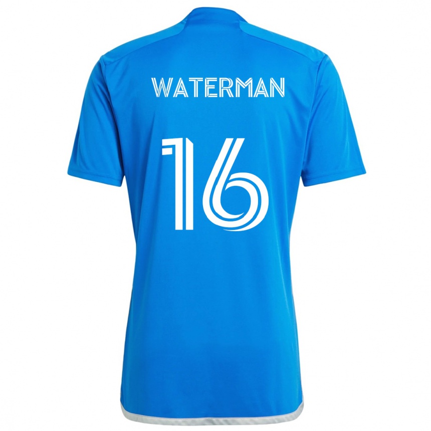 Hombre Fútbol Camiseta Joel Waterman #16 Azul Blanco 1ª Equipación 2024/25