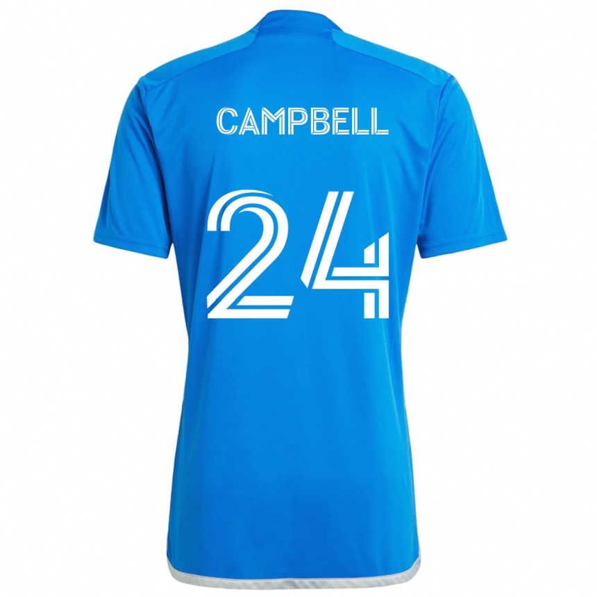 Hombre Fútbol Camiseta George Campbell #24 Azul Blanco 1ª Equipación 2024/25