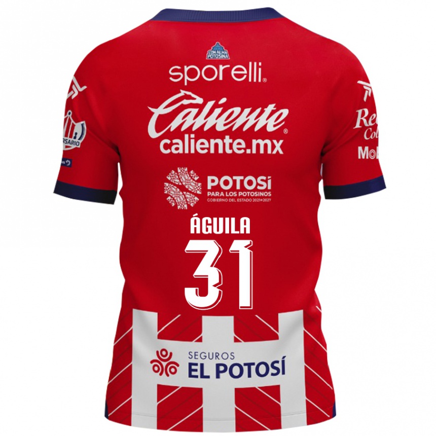 Hombre Fútbol Camiseta Eduardo Águila #31 Rojo Blanco 1ª Equipación 2024/25