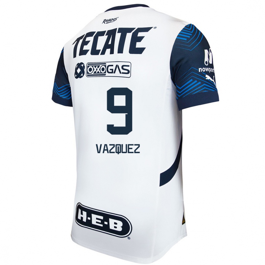 Hombre Fútbol Camiseta Brandon Vazquez #9 Blanco Azul 2ª Equipación 2024/25