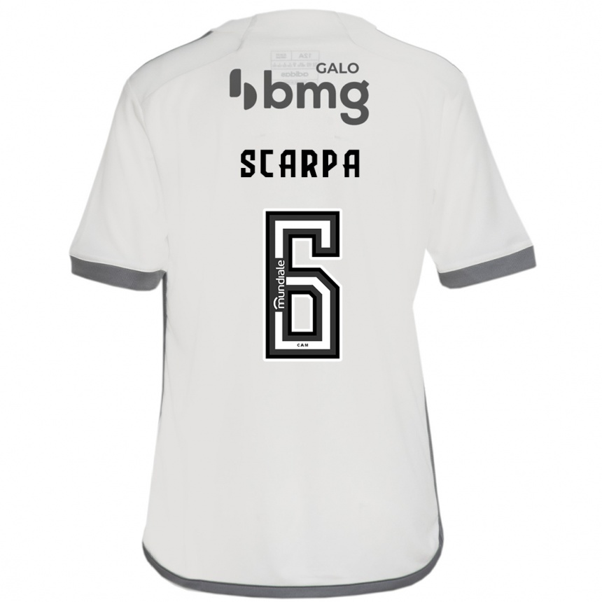 Hombre Fútbol Camiseta Gustavo Scarpa #6 Blanquecino 2ª Equipación 2024/25