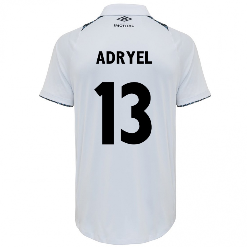 Hombre Fútbol Camiseta Adryel #13 Blanco Azul 2ª Equipación 2024/25