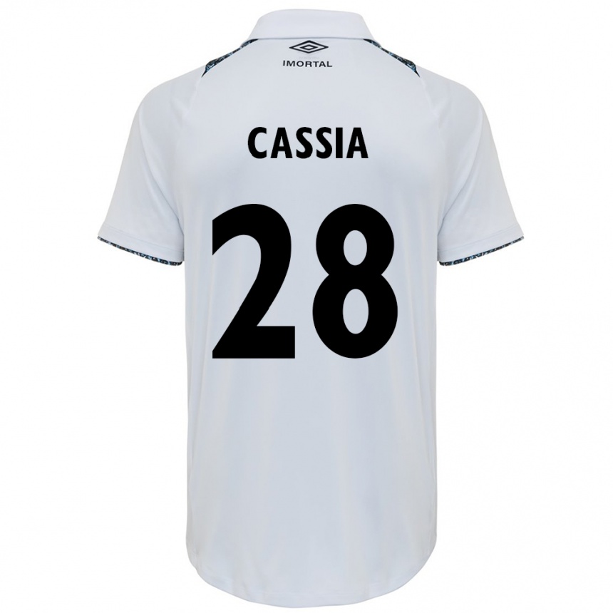 Hombre Fútbol Camiseta Cássia #28 Blanco Azul 2ª Equipación 2024/25