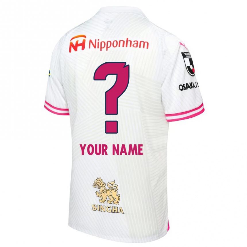 Hombre Fútbol Camiseta Su Nombre #0 Blanco Rosa 2ª Equipación 2024/25