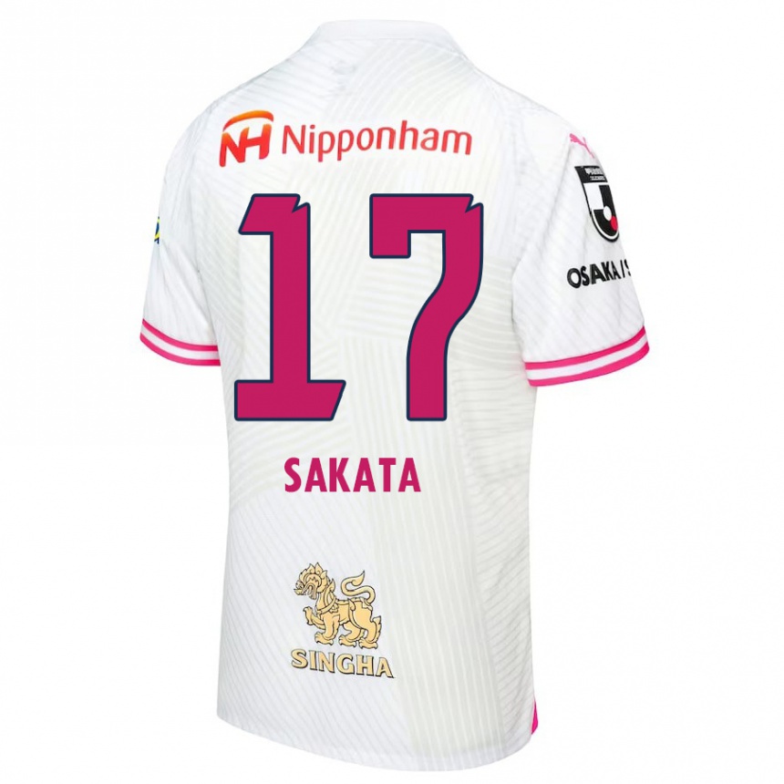 Hombre Fútbol Camiseta Reiya Sakata #17 Blanco Rosa 2ª Equipación 2024/25