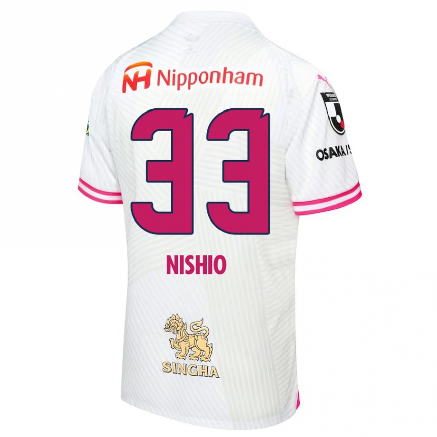 Hombre Fútbol Camiseta Ryuya Nishio #33 Blanco Rosa 2ª Equipación 2024/25