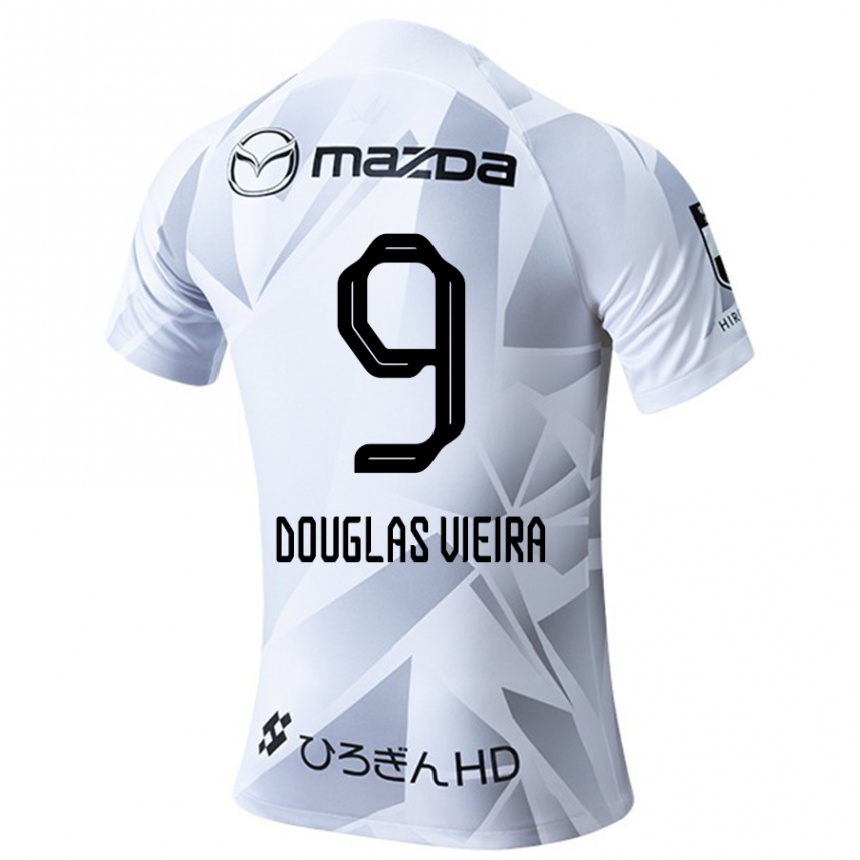 Hombre Fútbol Camiseta Douglas Vieira #9 Blanco Gris Negro 2ª Equipación 2024/25