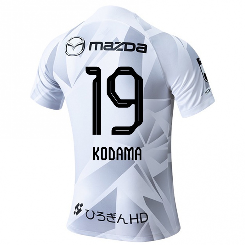 Hombre Fútbol Camiseta Tsukasa Kodama #19 Blanco Gris Negro 2ª Equipación 2024/25