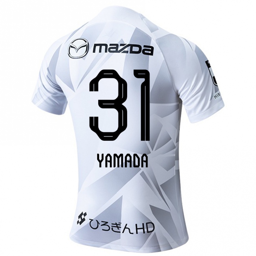 Hombre Fútbol Camiseta Manato Yamada #31 Blanco Gris Negro 2ª Equipación 2024/25