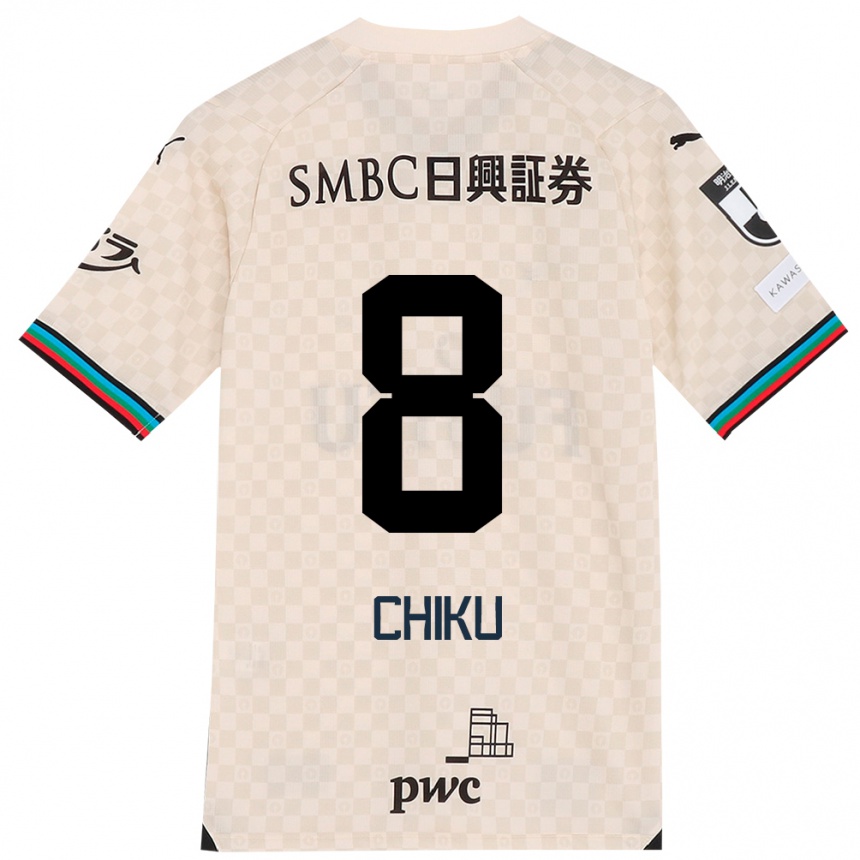 Hombre Fútbol Camiseta Haruki Chiku #8 Blanco Gris 2ª Equipación 2024/25