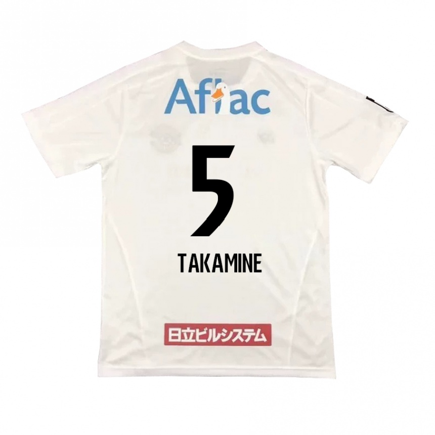 Hombre Fútbol Camiseta Tomoki Takamine #5 Blanco Negro 2ª Equipación 2024/25