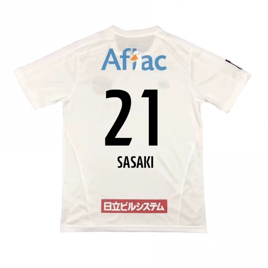 Hombre Fútbol Camiseta Masato Sasaki #21 Blanco Negro 2ª Equipación 2024/25