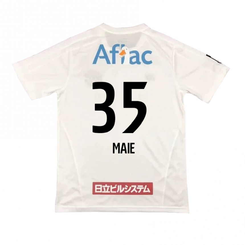 Hombre Fútbol Camiseta Hidetaka Maie #35 Blanco Negro 2ª Equipación 2024/25