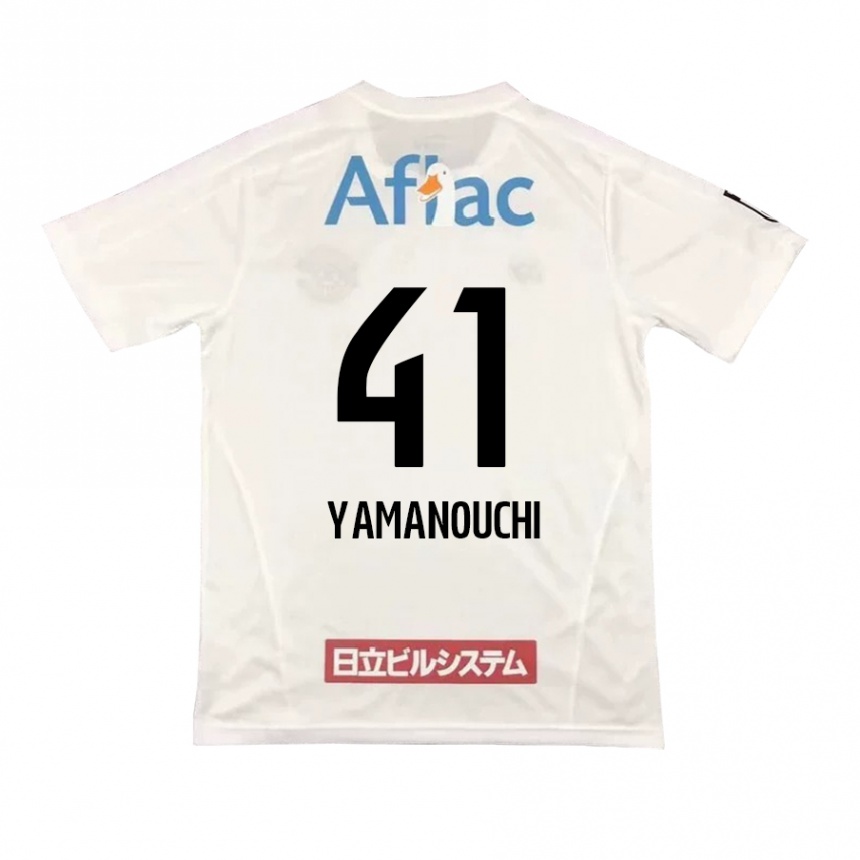 Hombre Fútbol Camiseta Yusei Yamanouchi #41 Blanco Negro 2ª Equipación 2024/25