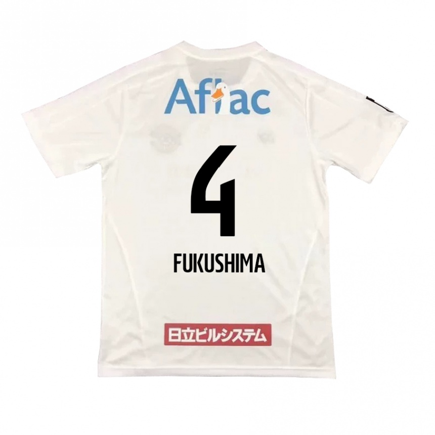 Hombre Fútbol Camiseta Taiga Fukushima #4 Blanco Negro 2ª Equipación 2024/25