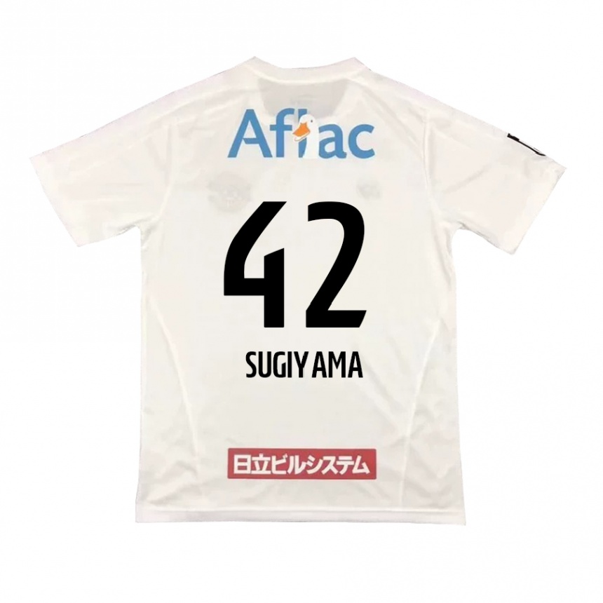 Hombre Fútbol Camiseta Shunnosuke Sugiyama #42 Blanco Negro 2ª Equipación 2024/25