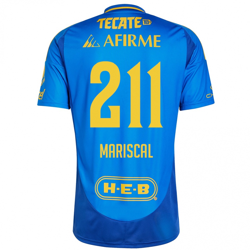 Hombre Fútbol Camiseta Kevin Mariscal #211 Azul Amarillo 2ª Equipación 2024/25