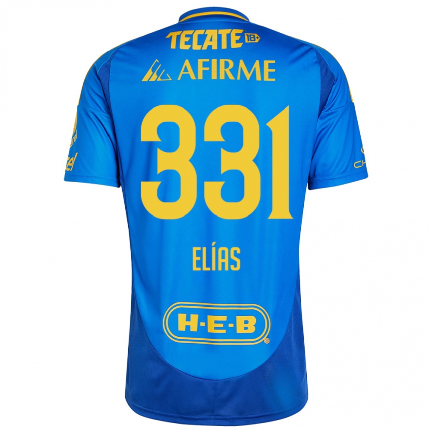 Hombre Fútbol Camiseta Bruno Elías #331 Azul Amarillo 2ª Equipación 2024/25