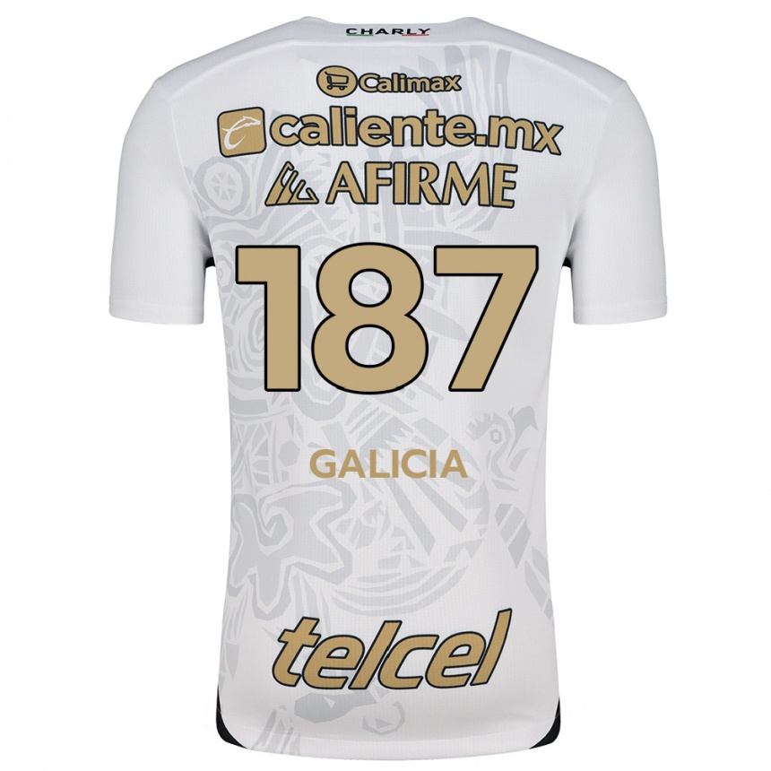 Hombre Fútbol Camiseta Carlos Galicia #187 Blanco Negro 2ª Equipación 2024/25